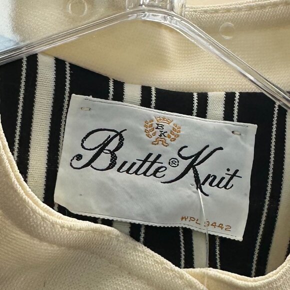 Vintage 1960s Black and White Striped Polyester Mod Shirt and Pants Ensemble - Picture 6 of 6